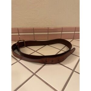 Carhartt‎ Brown Leather Belt Brass Buckle Menswear Casual Size 52